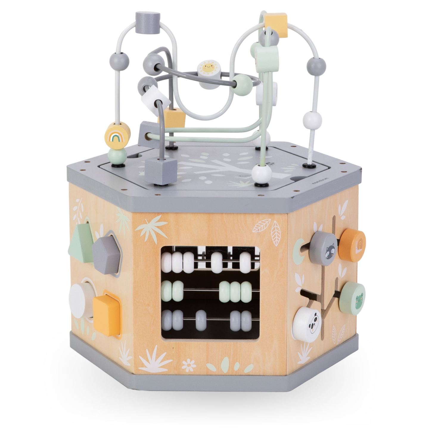 Vuorovaikutteinen 7-in-1 puinen opetuskuutio - motorinen silmukka