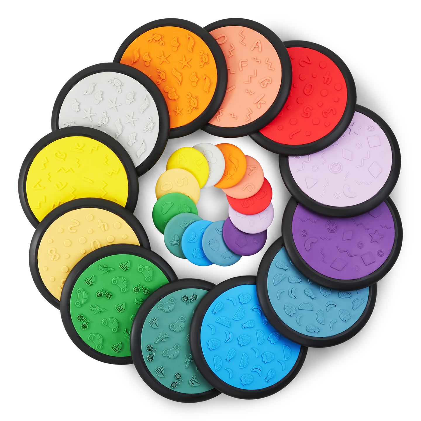 Värikkäitä aistikiekkoja lapsille - 24 kappaletta