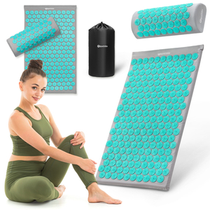 Akupunktiomatto tyynyllä ja päällisellä - 72 cm HyperMotion harmaa-minttu