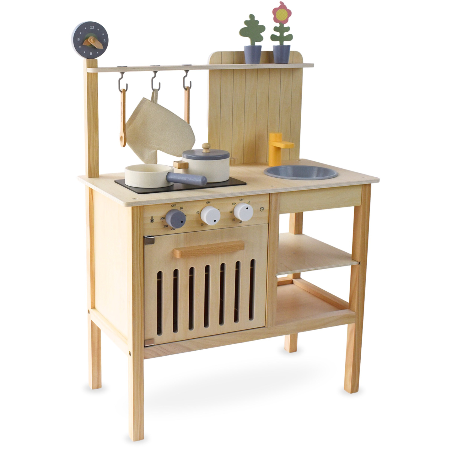 Puinen puutarhakeittiö lisävarusteineen - luonnollinen boho