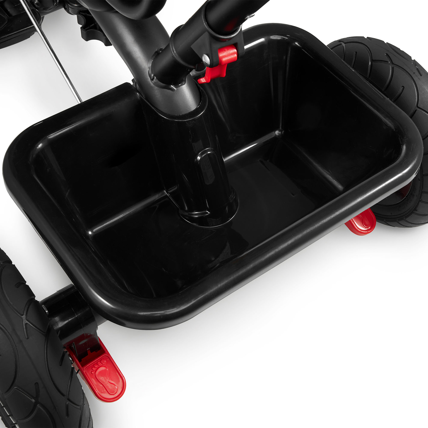 Kolmipyörä 1-4-vuotiaille lapsille - TOBI FREY - harmaa väri - kääntyvä - pumpatut pyörät + työntöaisa