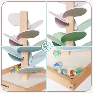 Puinen kulodromi - äänipuu pallojen kanssa