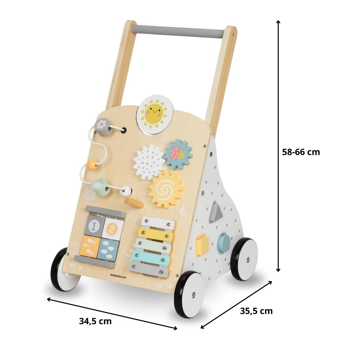 Opetuksellinen puinen kävelijä 8in1 / vauvan työntöaisa - manipulointilauta