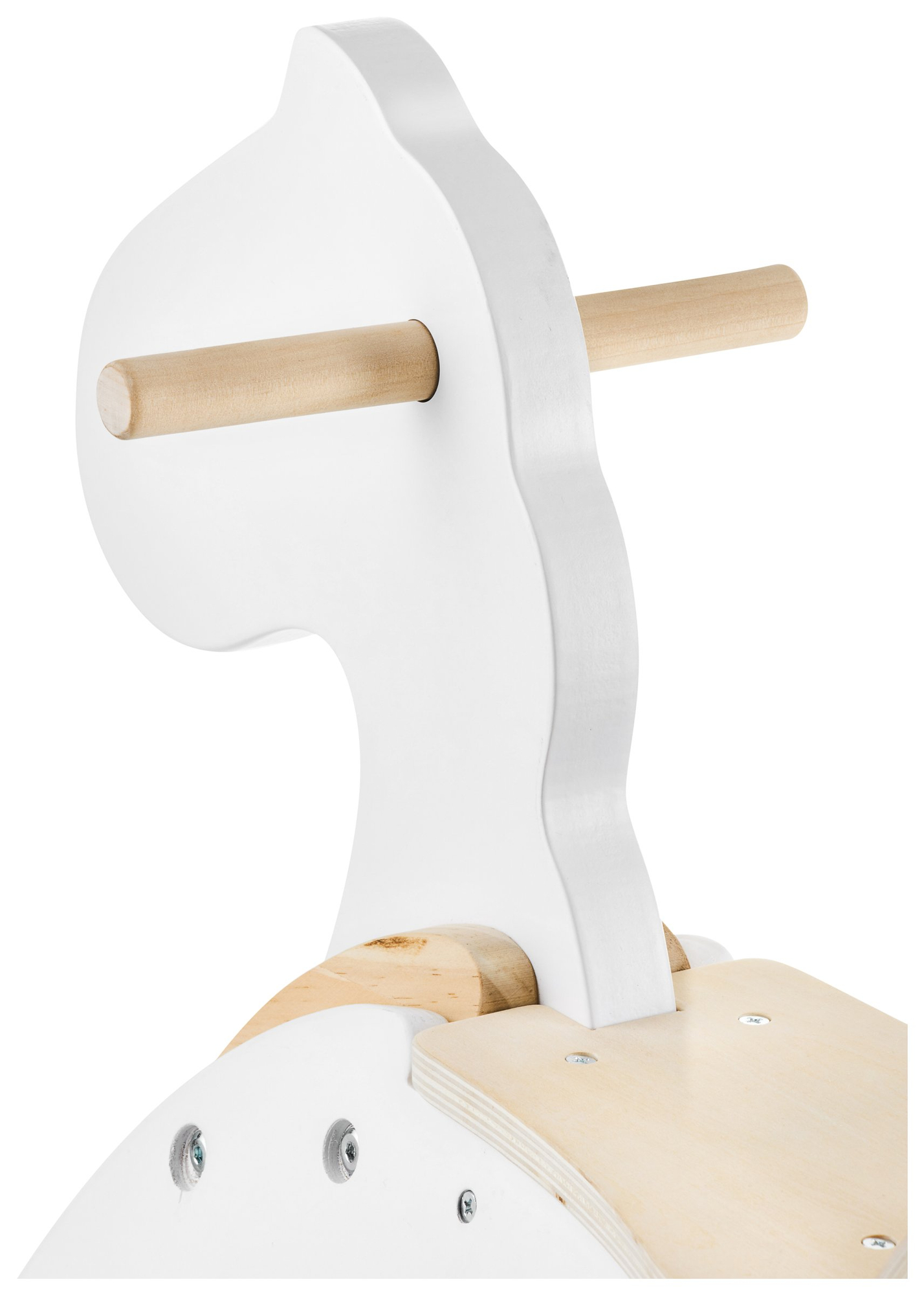 Puinen keinuhevonen - valkoinen - alkaen 12 kuukautta.