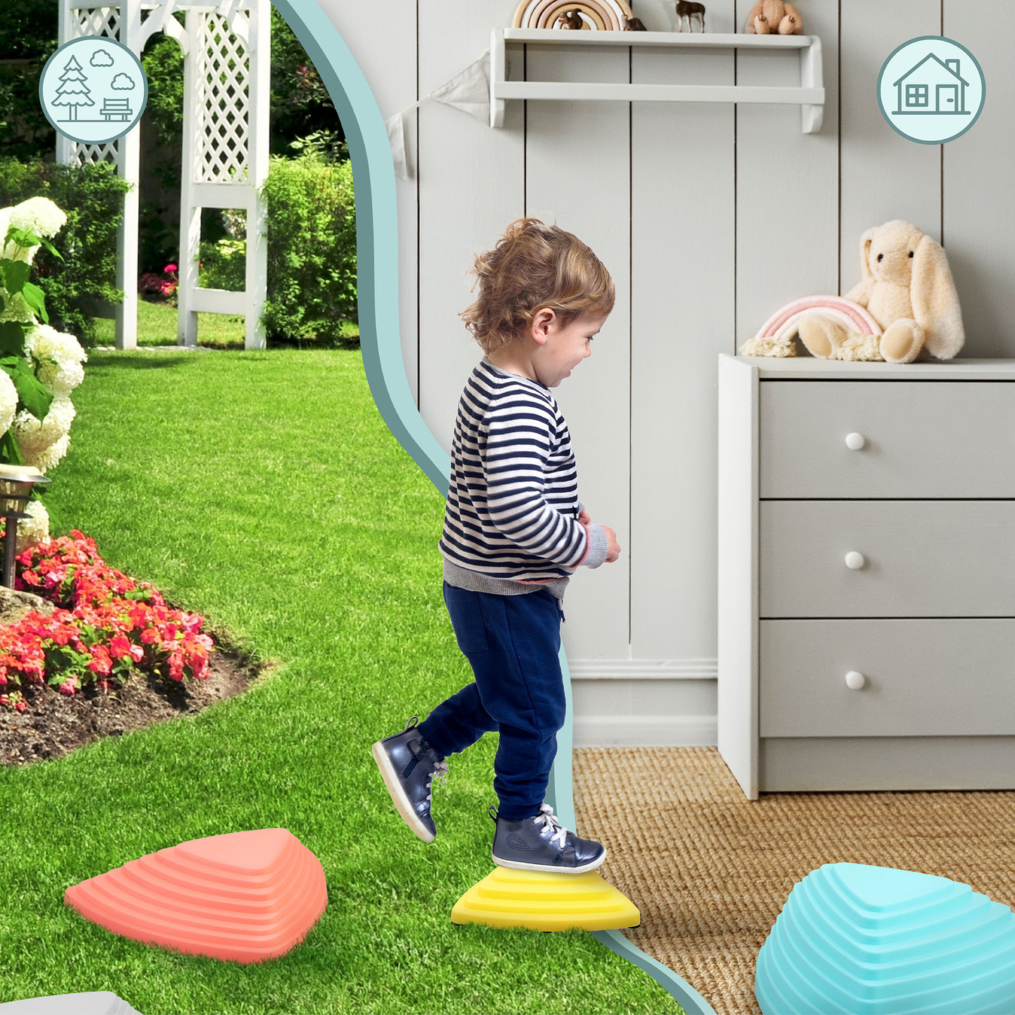 Värikkäät tasapainokivet - 9 kpl