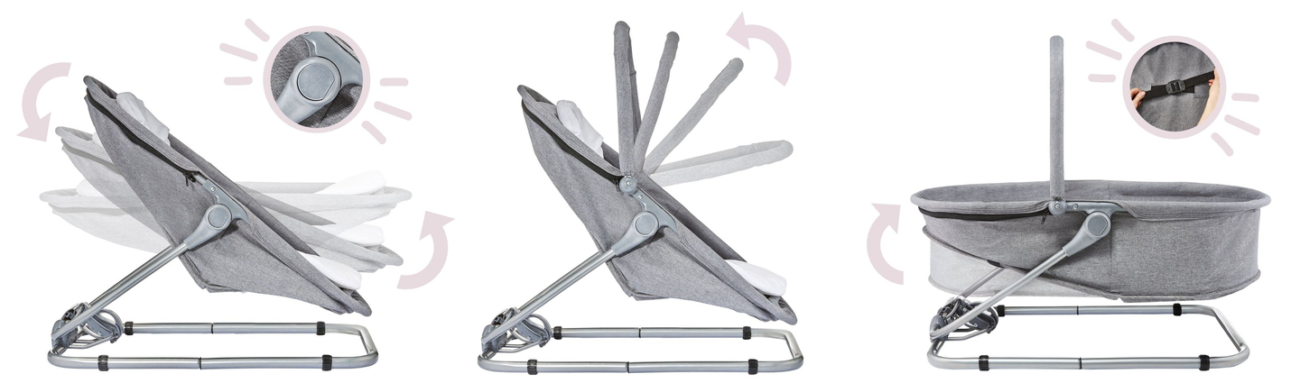 Lepotuoli + kelluntaistuin + pinnasänky 3 in 1 - Moby-System MILA - Moby-System MILA