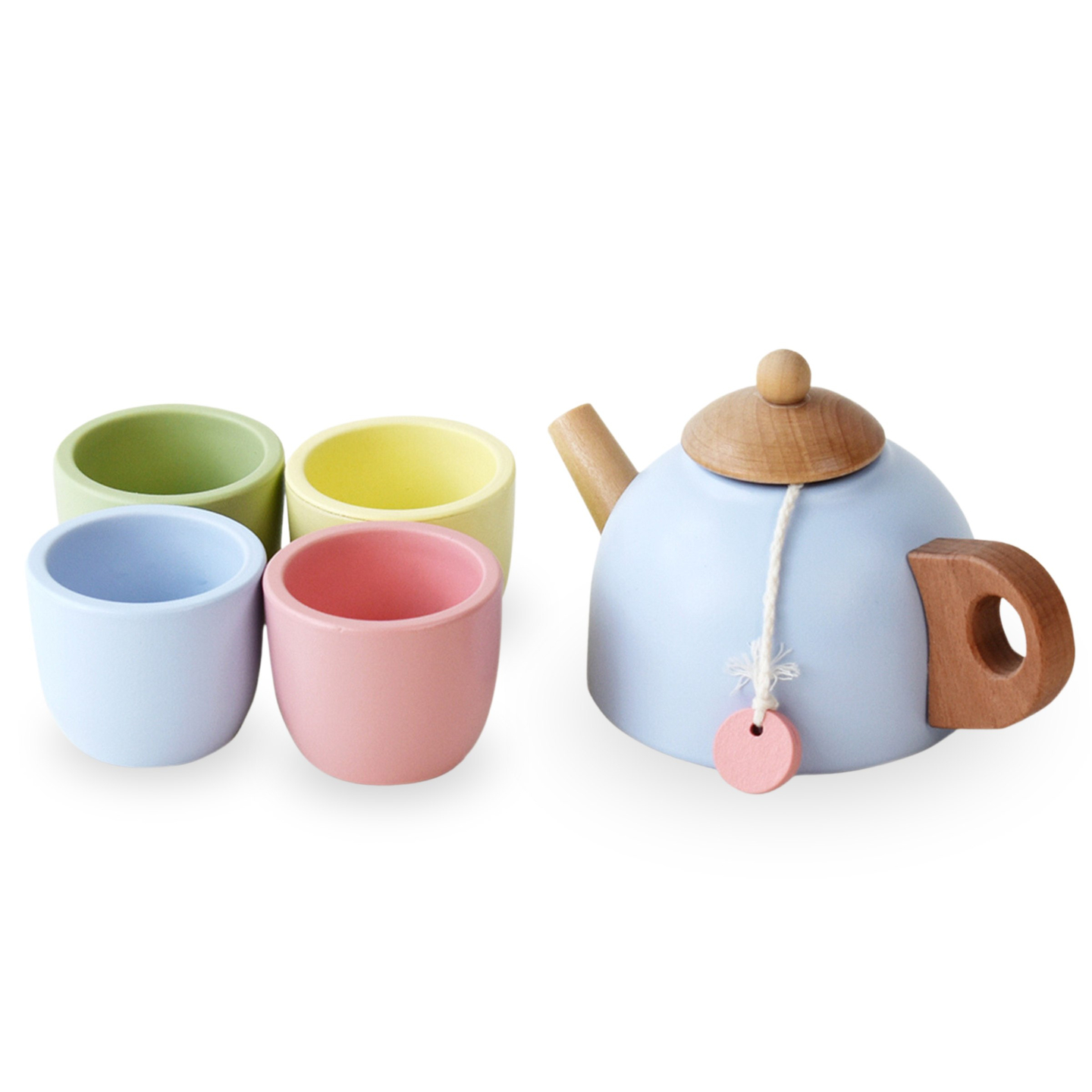 Puinen teesetti tarjottimella - 7 tuotetta