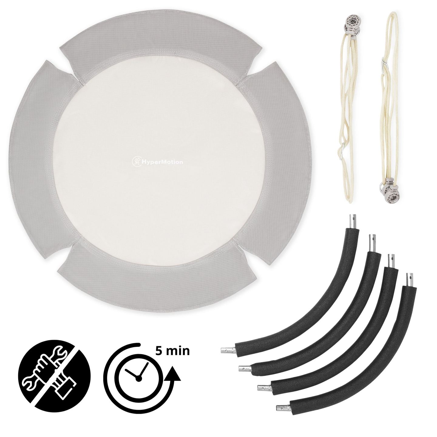 HyperMotion haikaranpesäkeinu - halkaisija 100 cm, harmaa väri