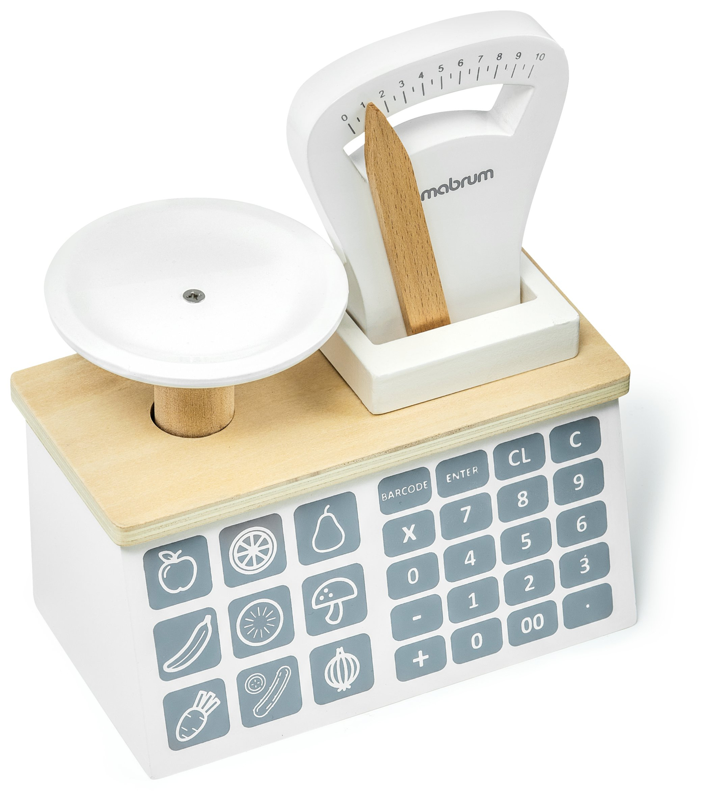 Minimarketti - kauppa, jossa on vaaka, terminaali, maksukortti ja hedelmiä