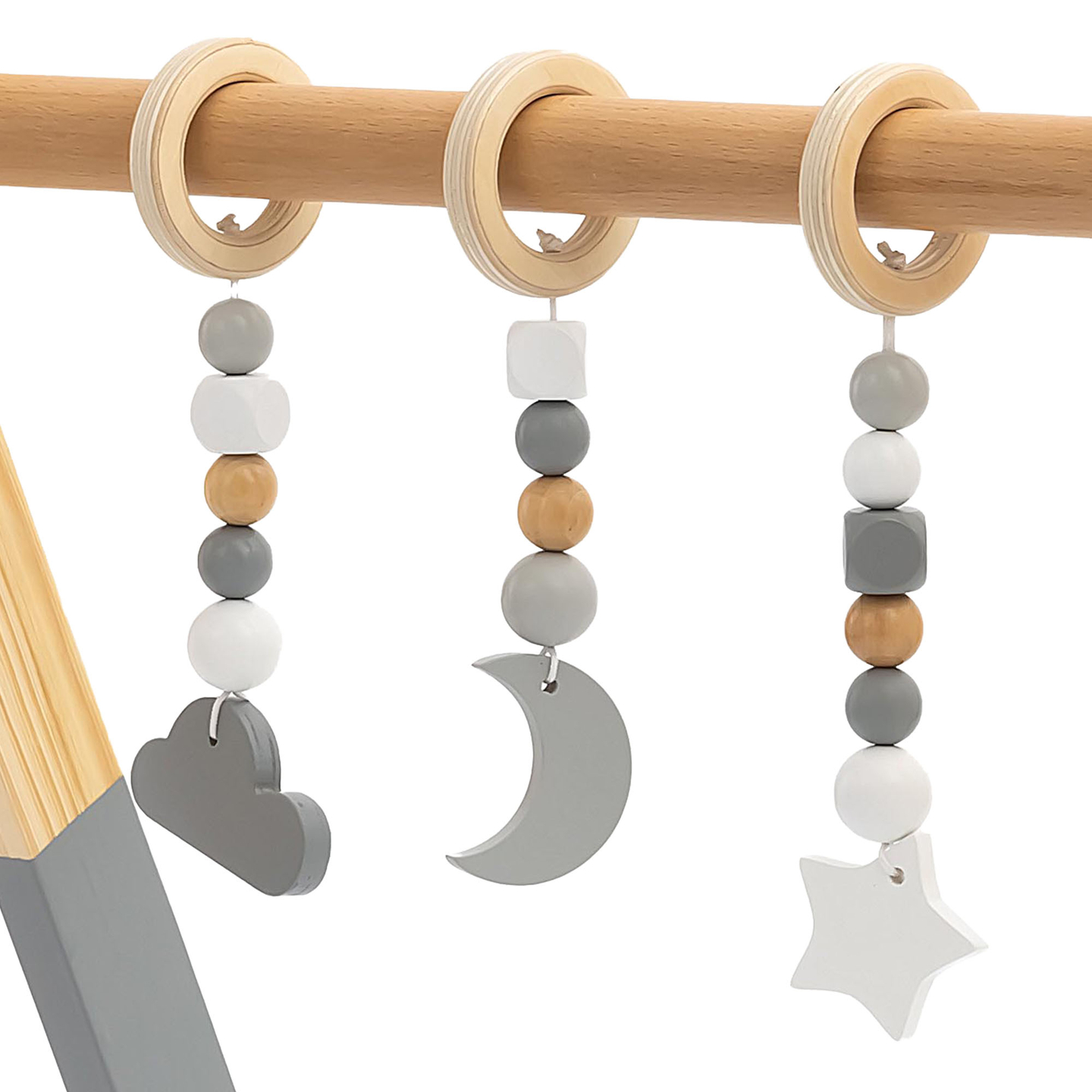 Baby Gym puinen kasvatusteline - väri harmaa