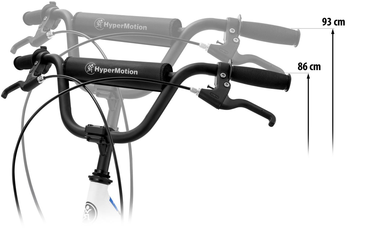 HyperMotion RIVA -kaupunkiskootteri, jossa on 50 cm:n ja 40 cm:n puhallettavat pyörät