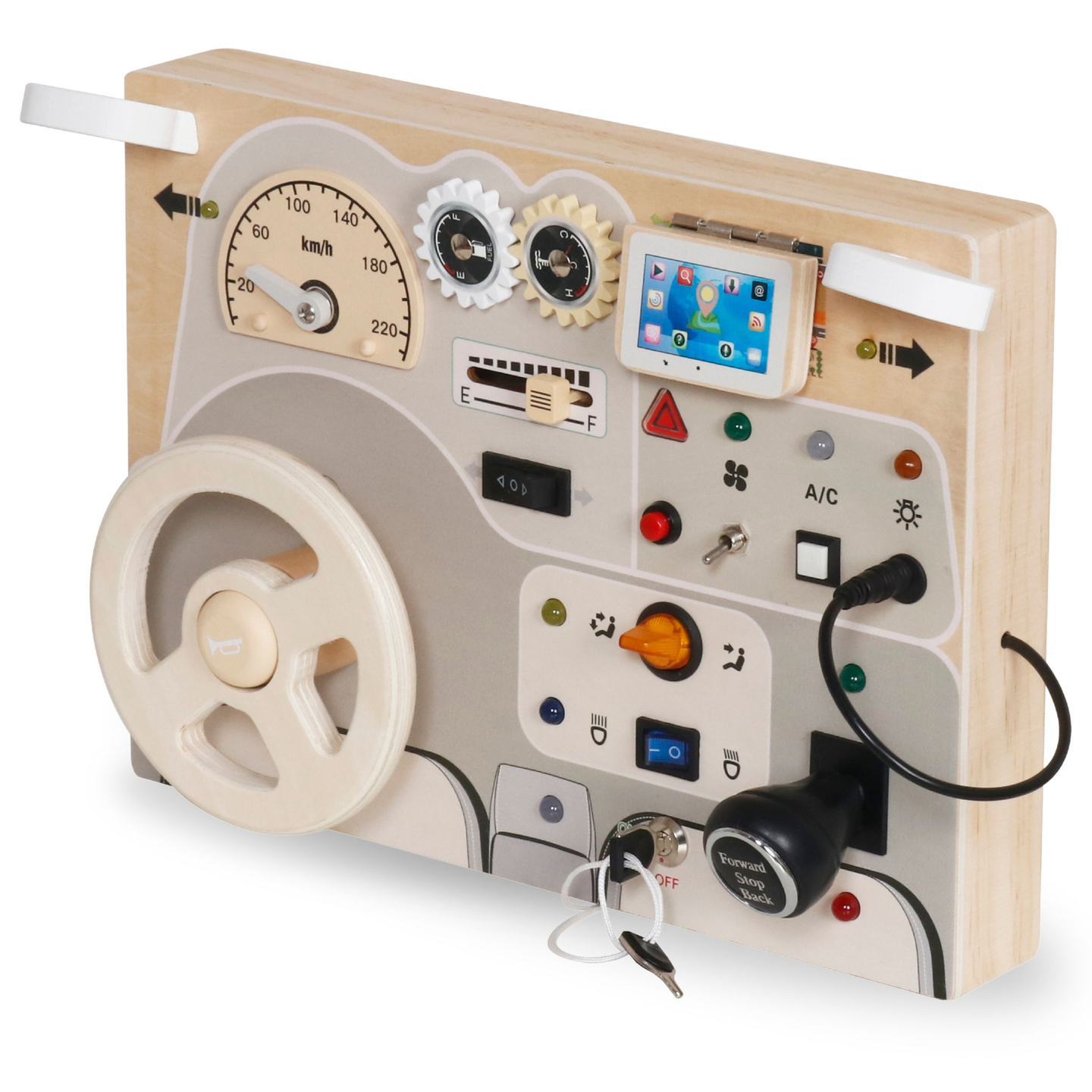 Montessori puinen leikkilauta pienille lapsille - auton kojelauta