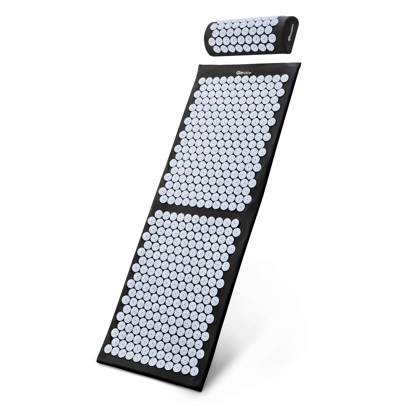 Suuri akupunktiomatto tyynyllä ja päällisellä - 130 cm HyperMotion mustavalkoinen