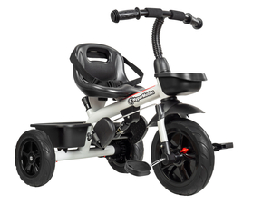 HyperMotion TOBI VECTOR kolmipyörä - ikuiset puhallettavat pyörät + työntötanko. Väri: vaaleanharmaa.