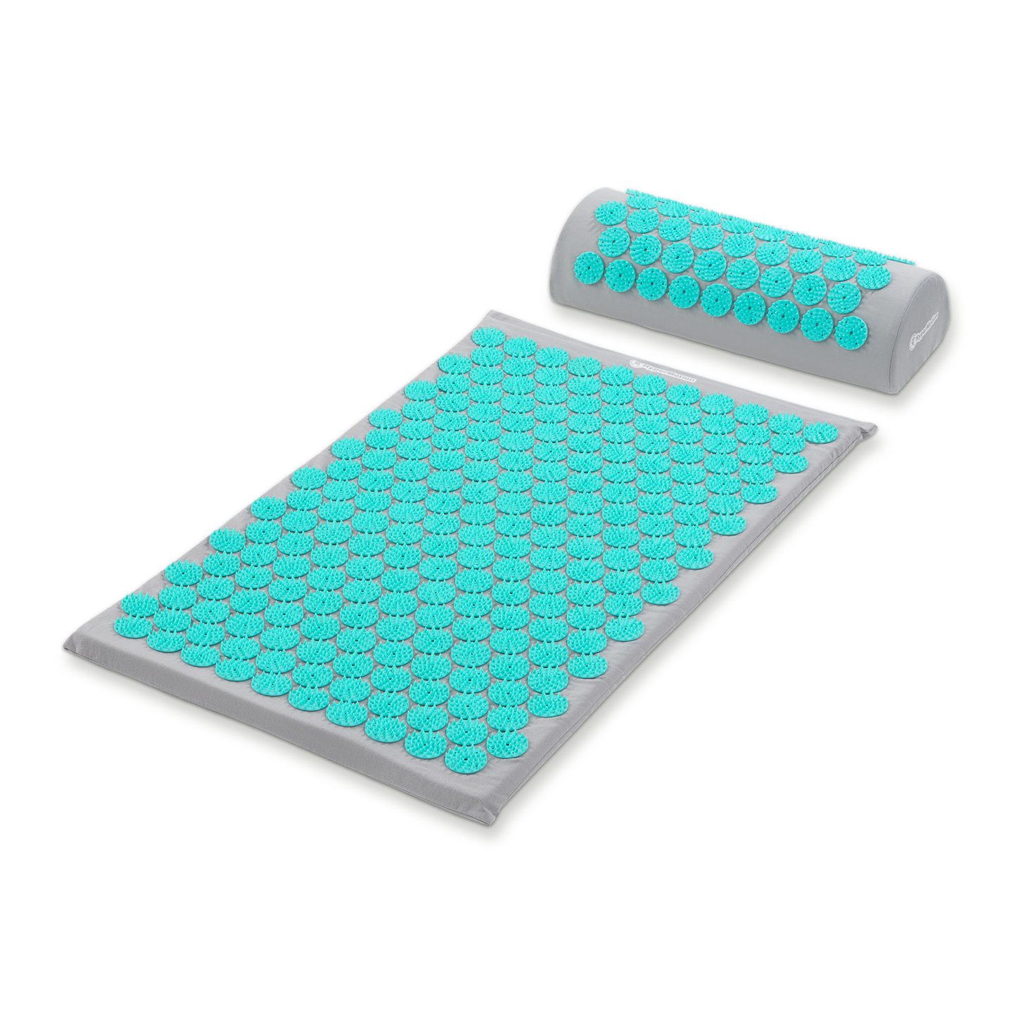 Akupunktiomatto tyynyllä ja päällisellä - 72 cm HyperMotion harmaa-minttu