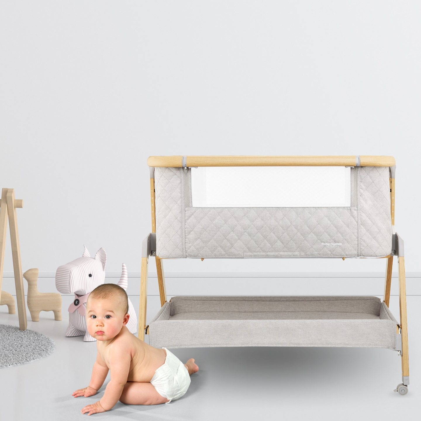 Matkasänky, vapaasti seisova, 3-in-1 - Moby-Systeemi DREEMY