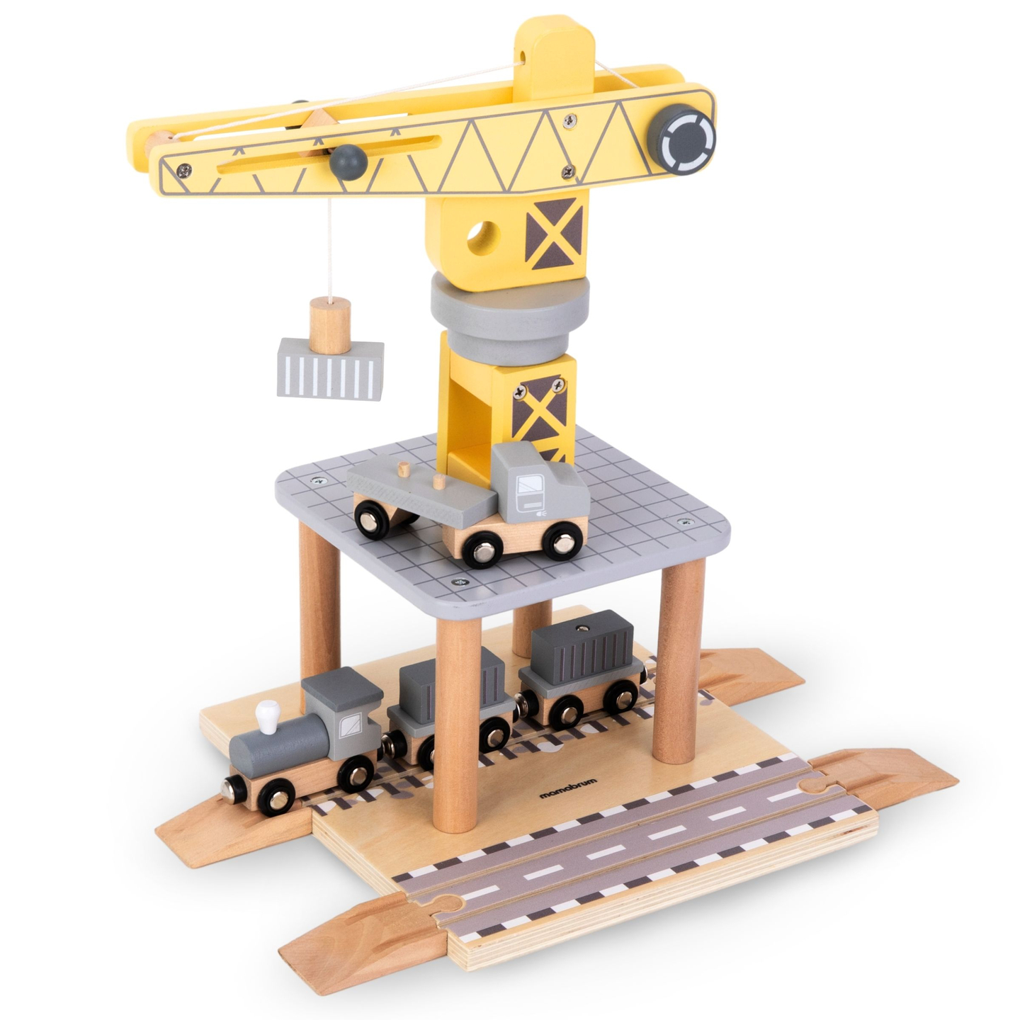 Liikuteltava satamanosturi magneettivinssillä ja lisävarusteilla - puinen sarja