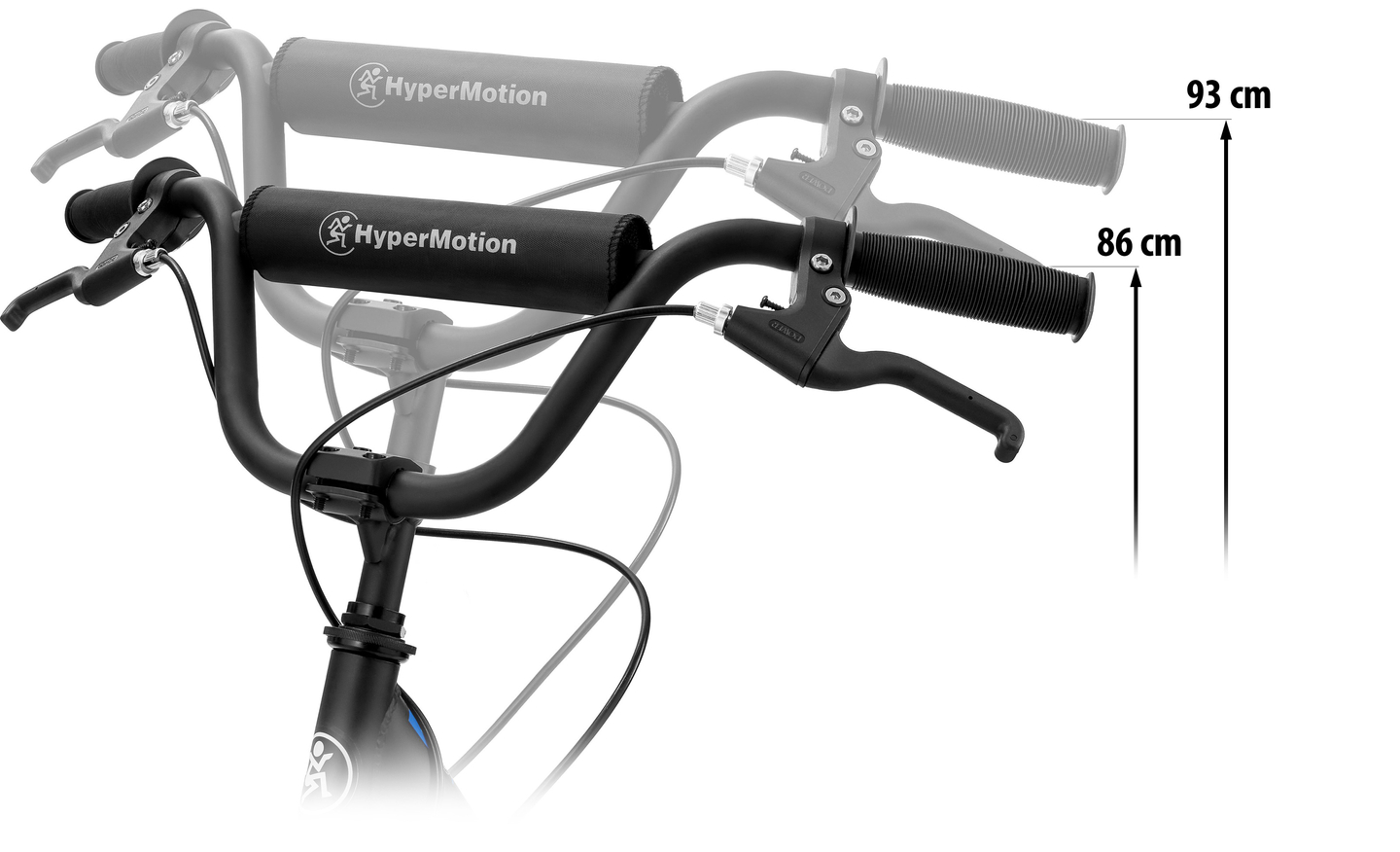 HyperMotion RIVA -kaupunkiskootteri, jossa on 50 cm:n ja 40 cm:n puhallettavat pyörät