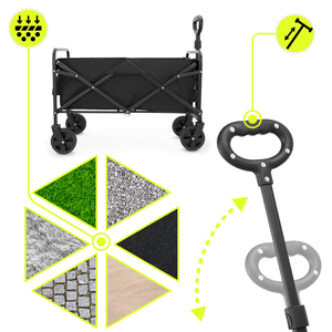 HyperMotion kokoontaitettava rantapyörätuoli - musta, 80 kg:n painoinen