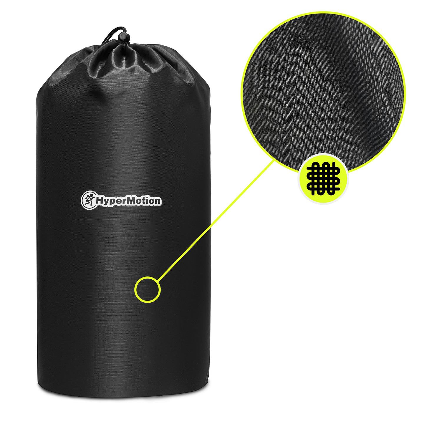 Suuri akupunktiomatto tyynyllä ja päällisellä - 130 cm HyperMotion mustavalkoinen