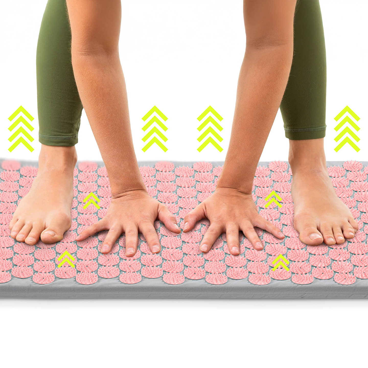 Akupunktiomatto tyynyllä ja päällisellä - 72 cm HyperMotion harmaa ja pinkki