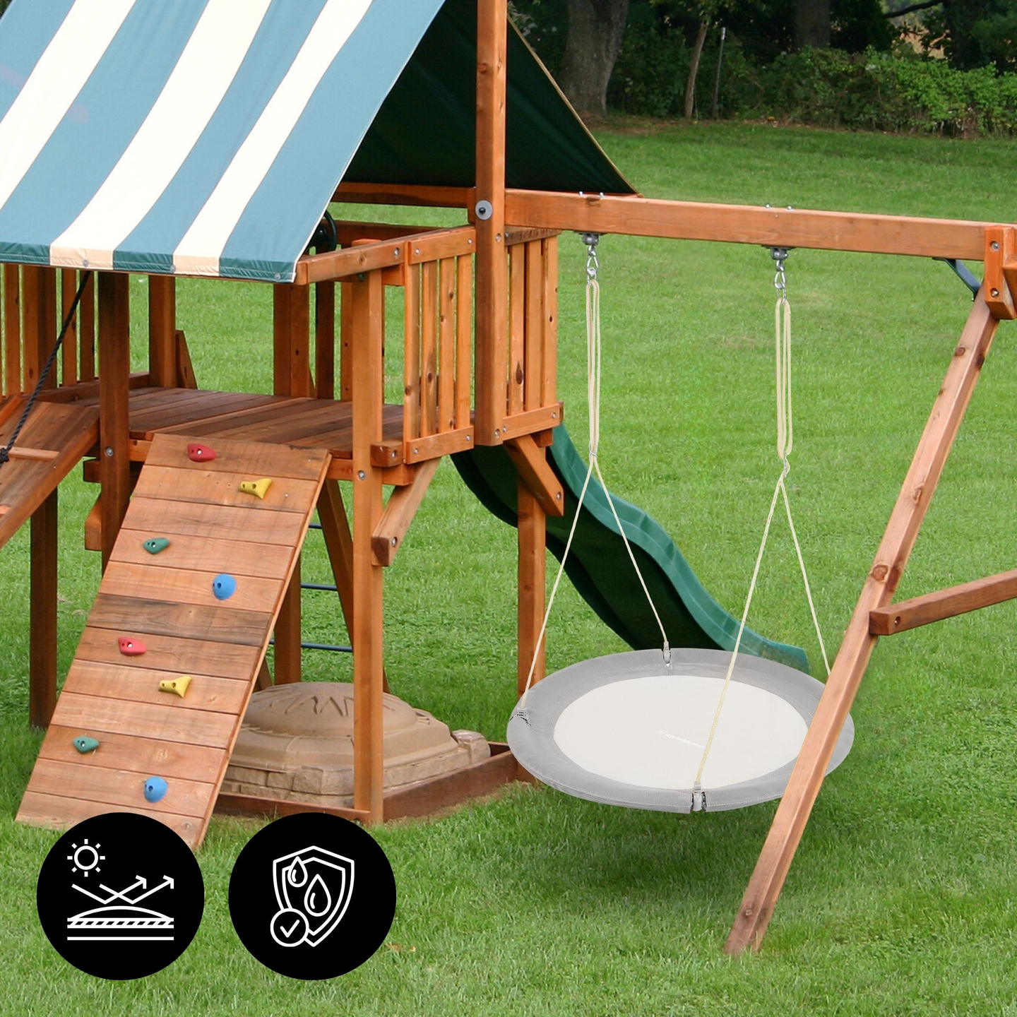 HyperMotion haikaranpesäkeinu - halkaisija 100 cm, harmaa väri