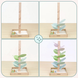 Puinen kulodromi - äänipuu pallojen kanssa