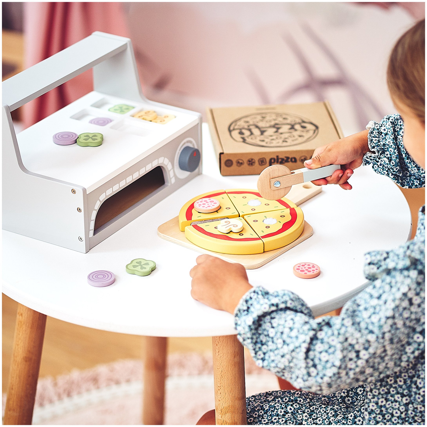 Puinen pizzanpaistosetti