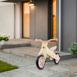 Puinen kolmipyörä ja tasapainopyörä 2in1 - HyperMotion PERCY - pinkki
