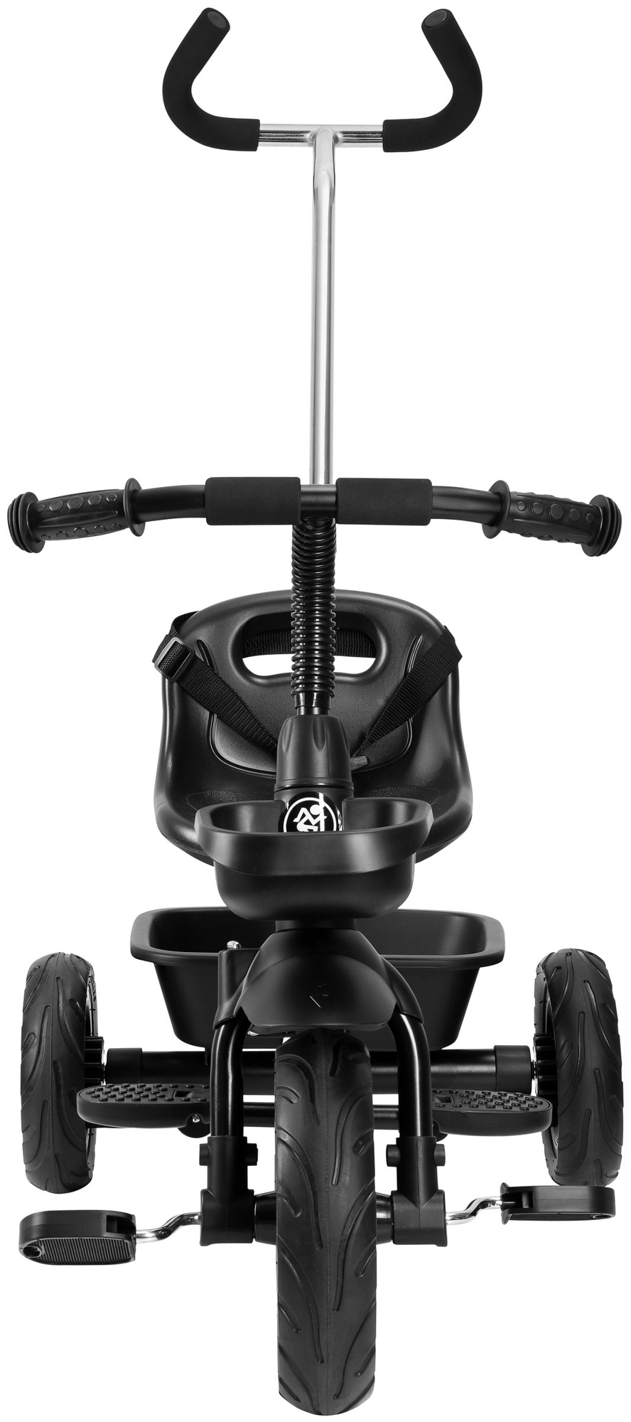 HyperMotion TOBI VECTOR kolmipyörä - ikuiset puhallettavat pyörät + työntötanko. Väri: musta.