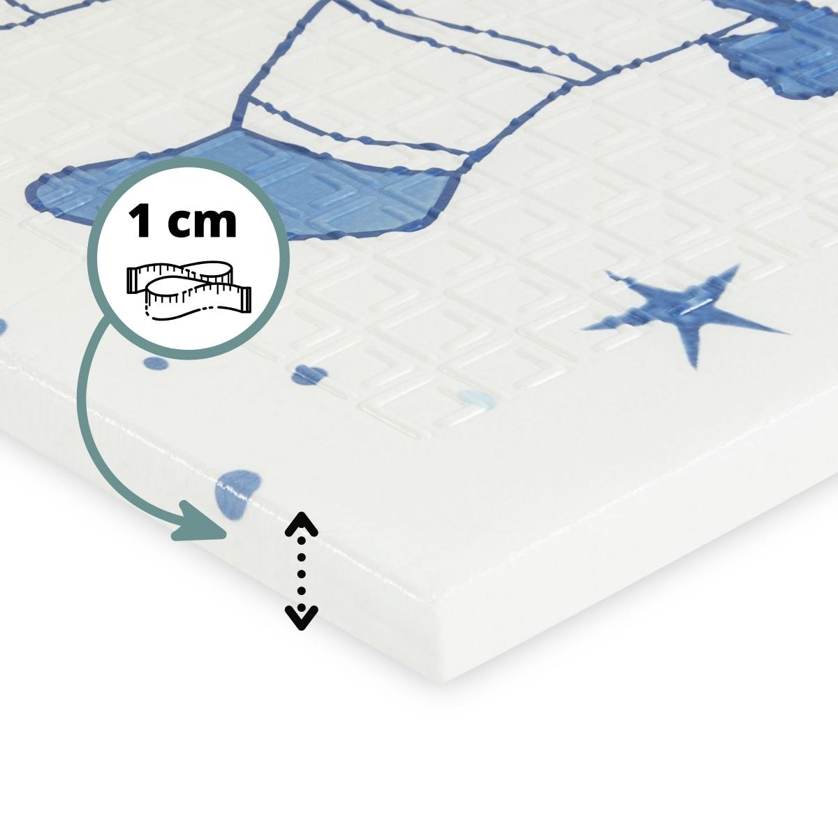 Kaksipuolinen kokoontaitettava vaahtomuovimatto 180 x 120 x 1cm - Cosmos/Geometriset kolmiot