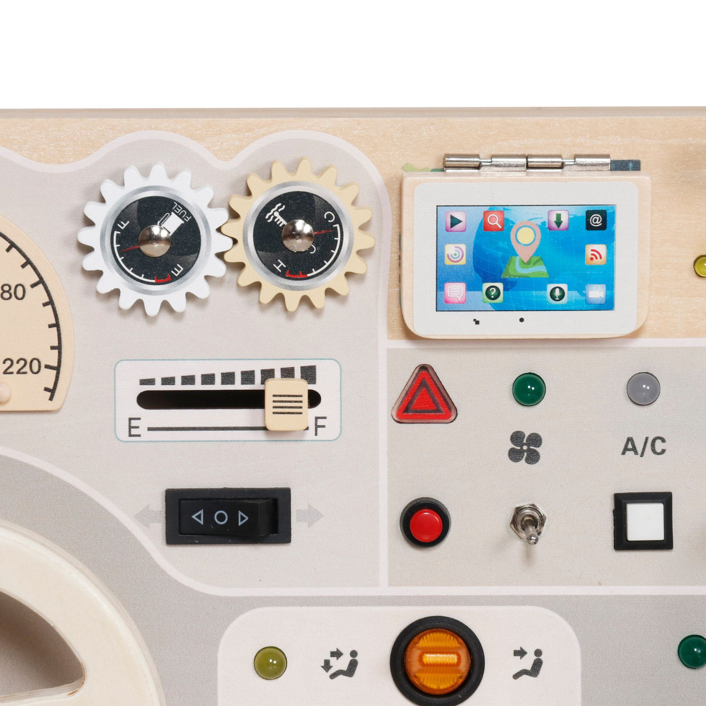 Montessori puinen leikkilauta pienille lapsille - auton kojelauta