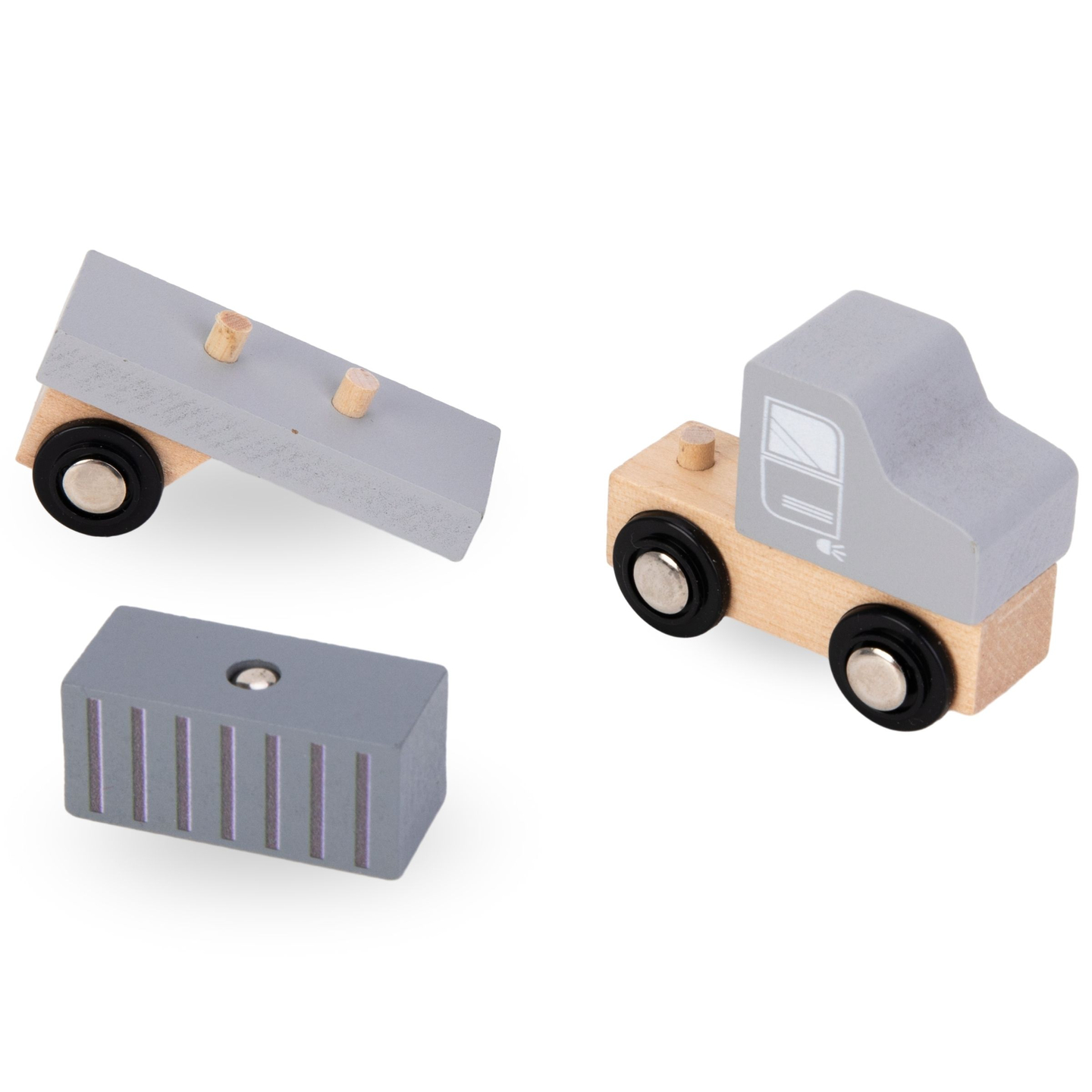 Liikuteltava satamanosturi magneettivinssillä ja lisävarusteilla - puinen sarja