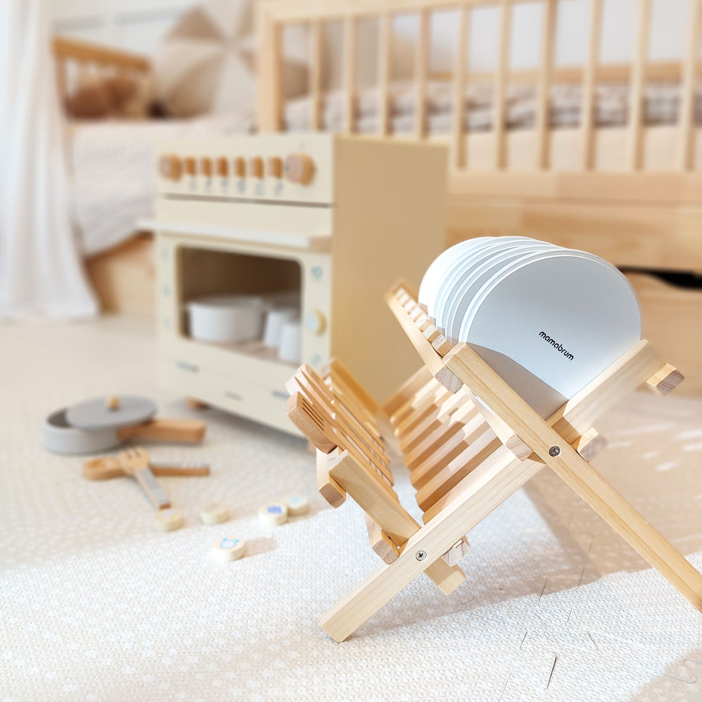 Puiset keittiötarvikkeet ja kattilankuivain - setti lapsille