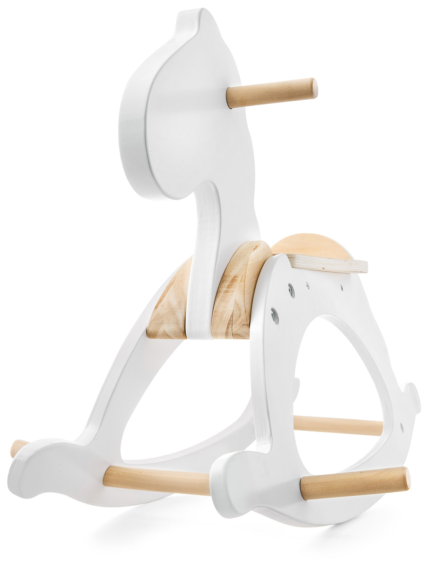 Puinen keinuhevonen - valkoinen - alkaen 12 kuukautta.