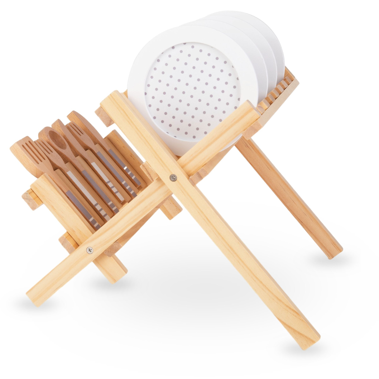 Puiset keittiötarvikkeet ja kattilankuivain - setti lapsille