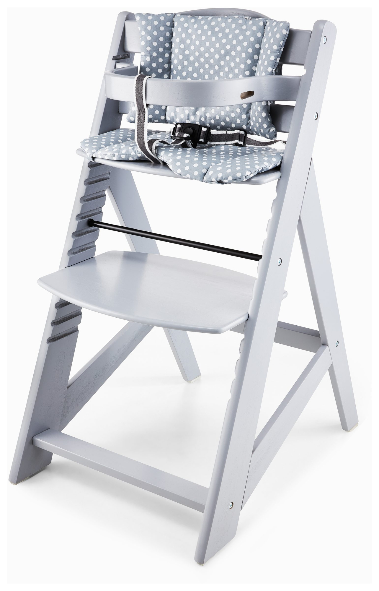 Puinen syöttötuoli Moby-System WOODY - harmaa väri