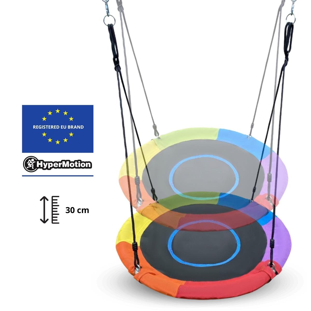 Lasten XL puutarhaleikkipaikka, jossa haikarapesäkeinu, tikkaat ja kiipeilyverkko