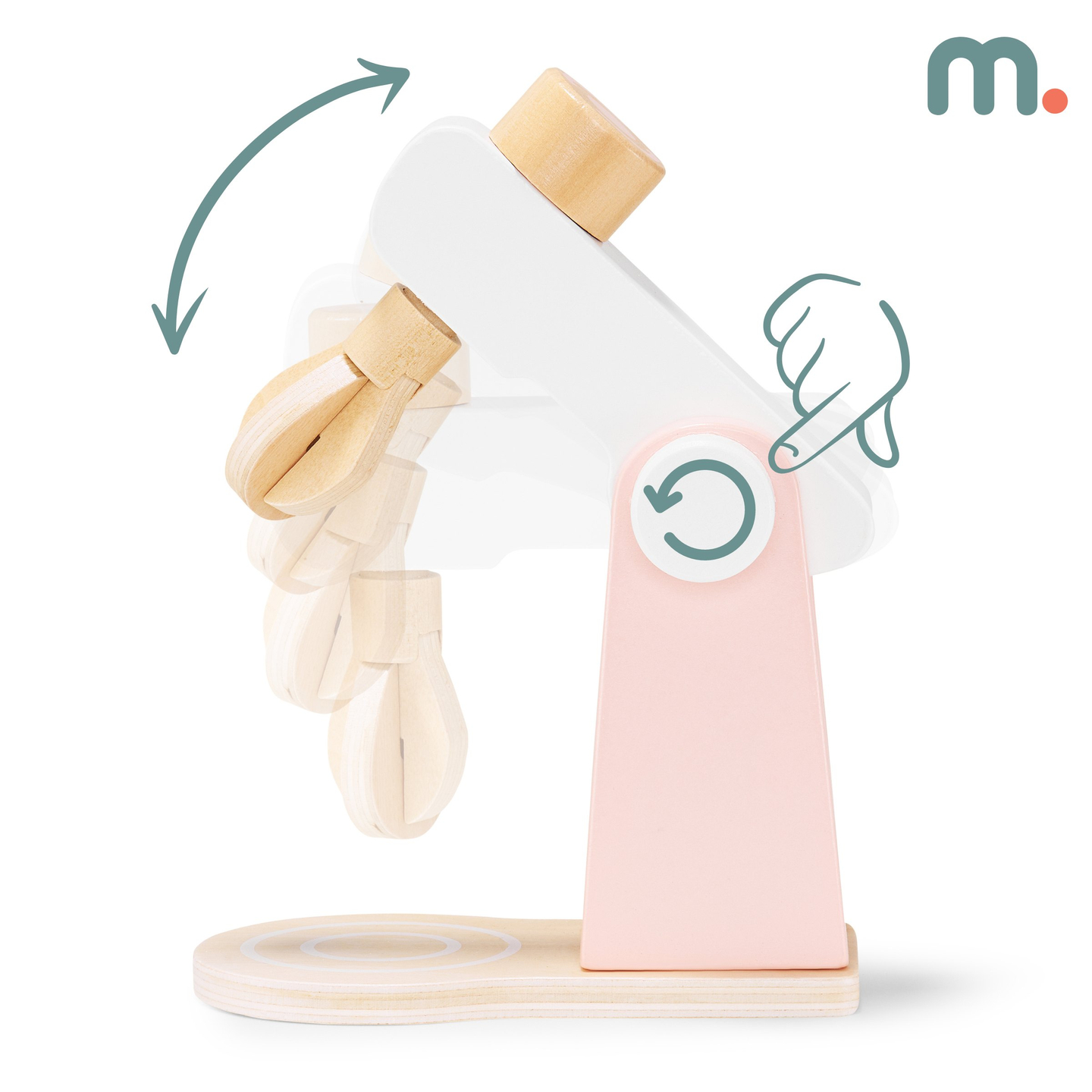 Puinen taikinasekoitin lisävarusteineen, lapsille