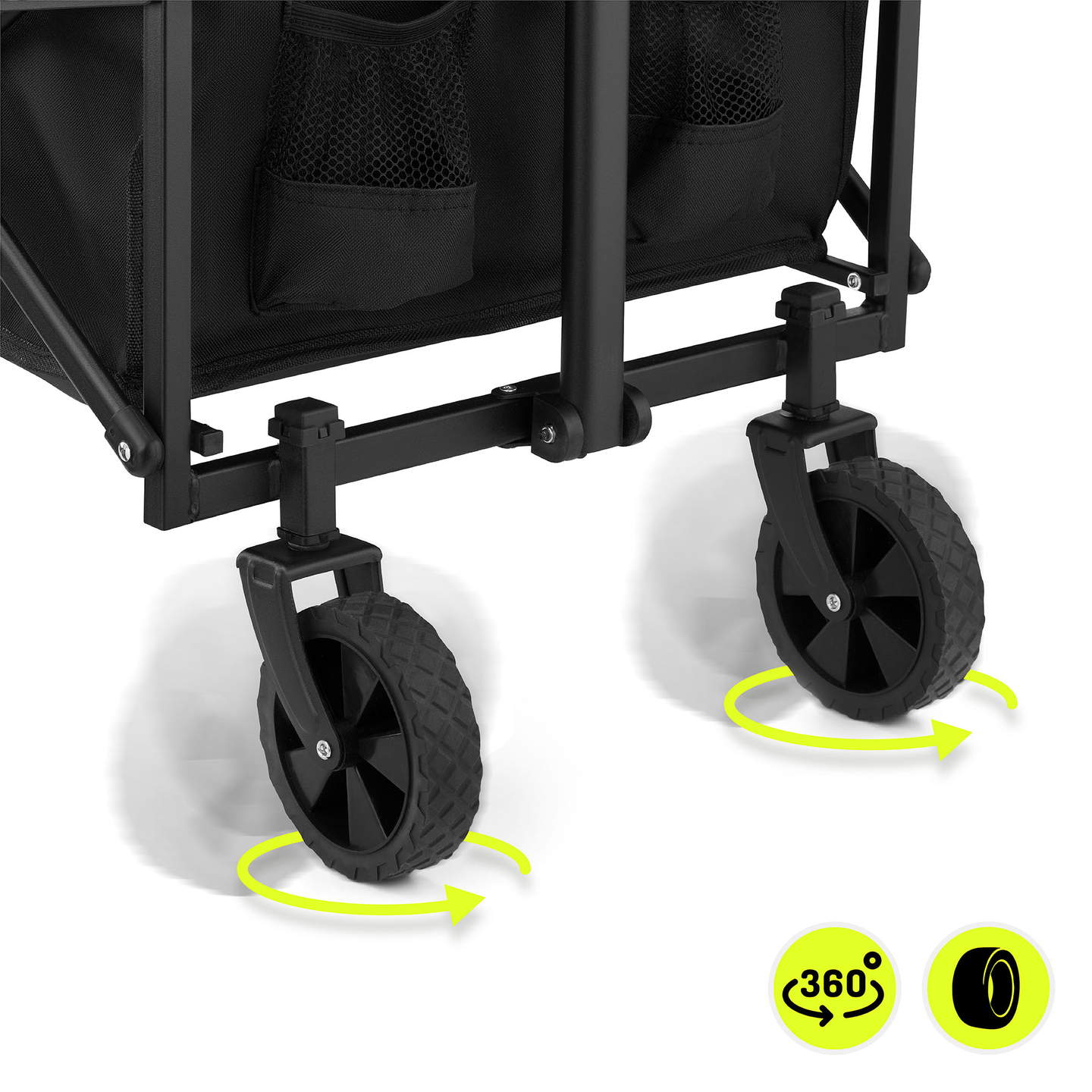 HyperMotion kokoontaitettava rantapyörätuoli - musta, 80 kg:n painoinen