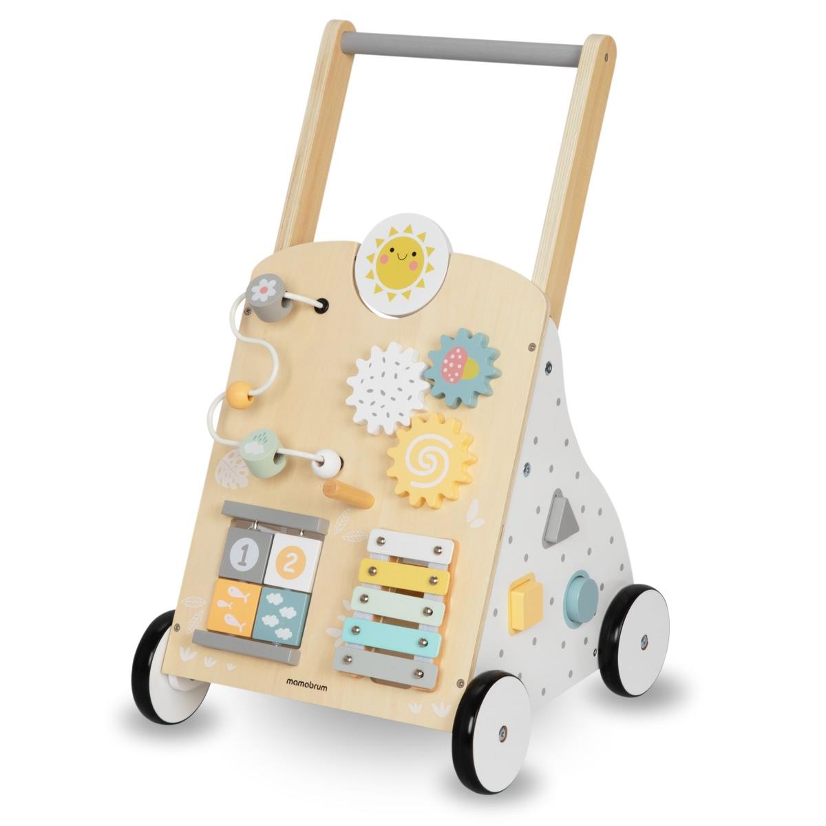 Opetuksellinen puinen kävelijä 8in1 / vauvan työntöaisa - manipulointilauta