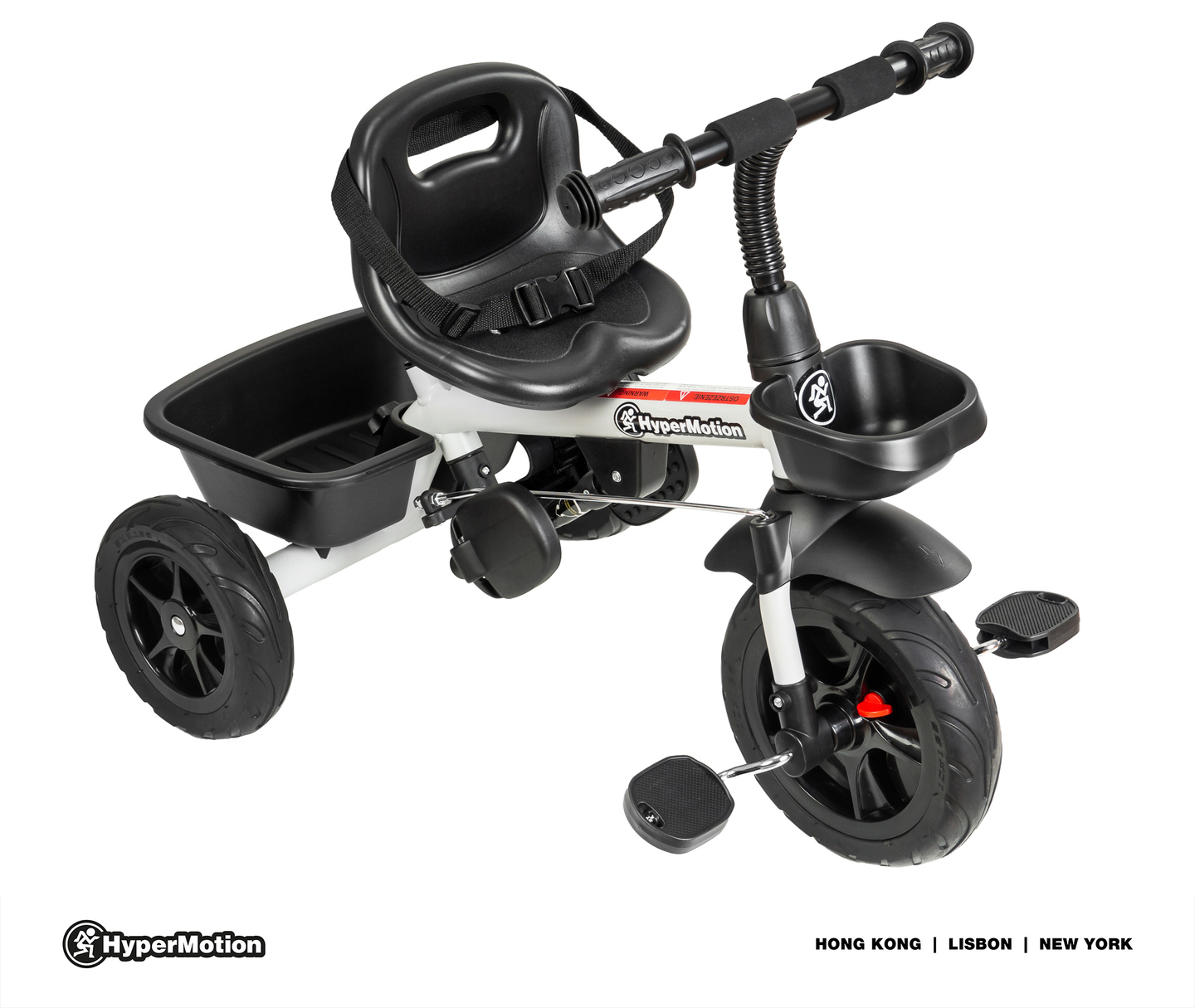 HyperMotion TOBI VECTOR kolmipyörä - ikuiset puhallettavat pyörät + työntötanko. Väri: vaaleanharmaa.