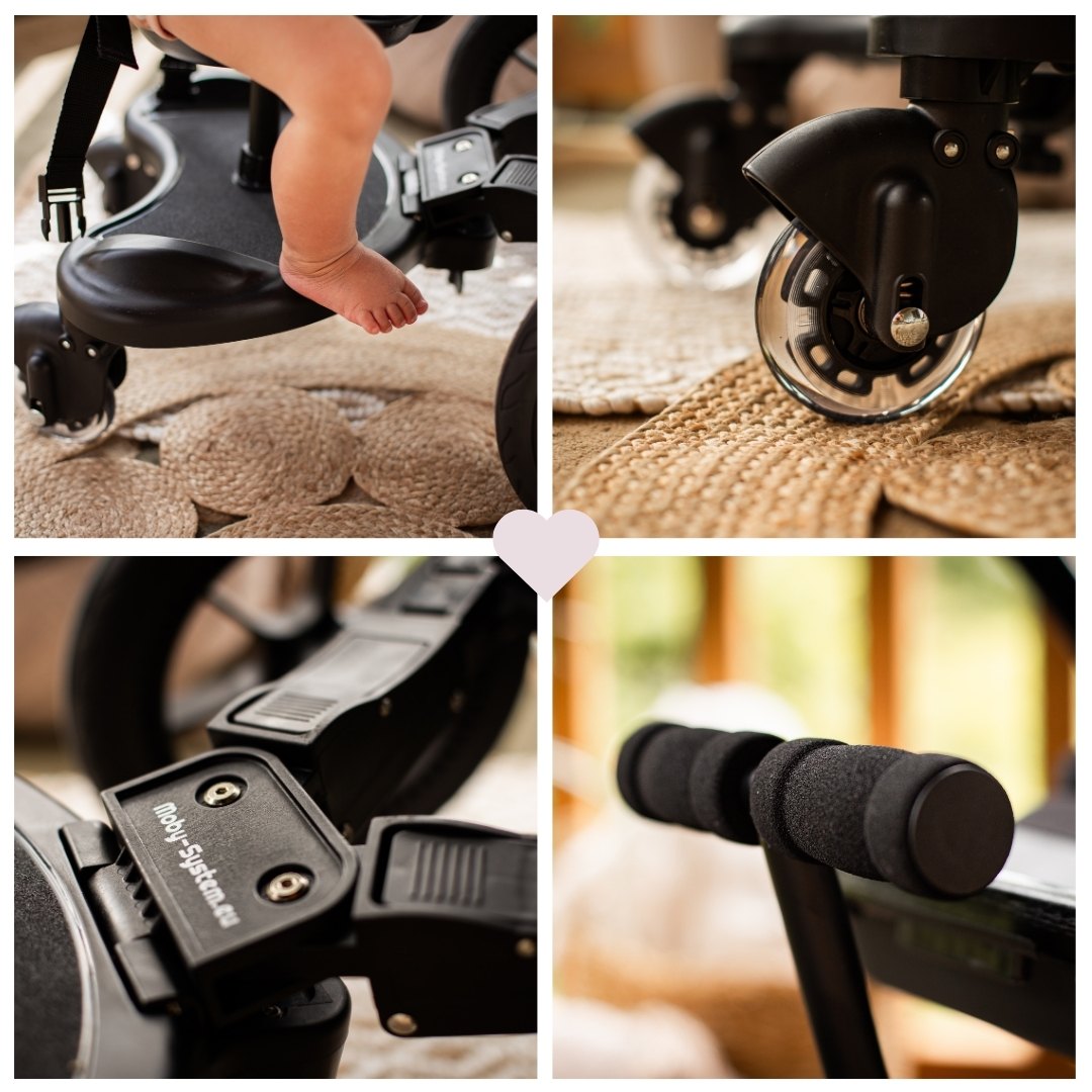 MR BUGGY pyörätuolin jatke istuimella - LED-pyörät