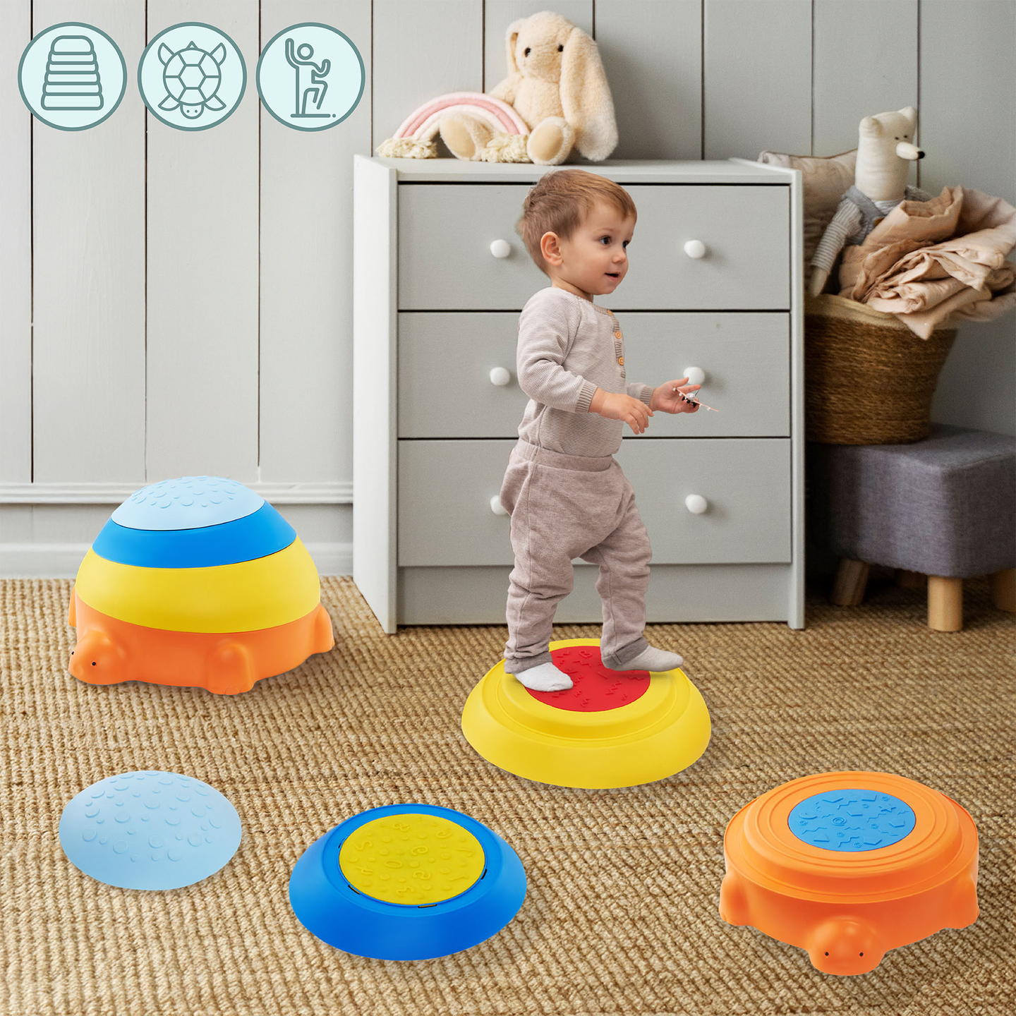 Aistipolku lapsille - Värikäs kilpikonna