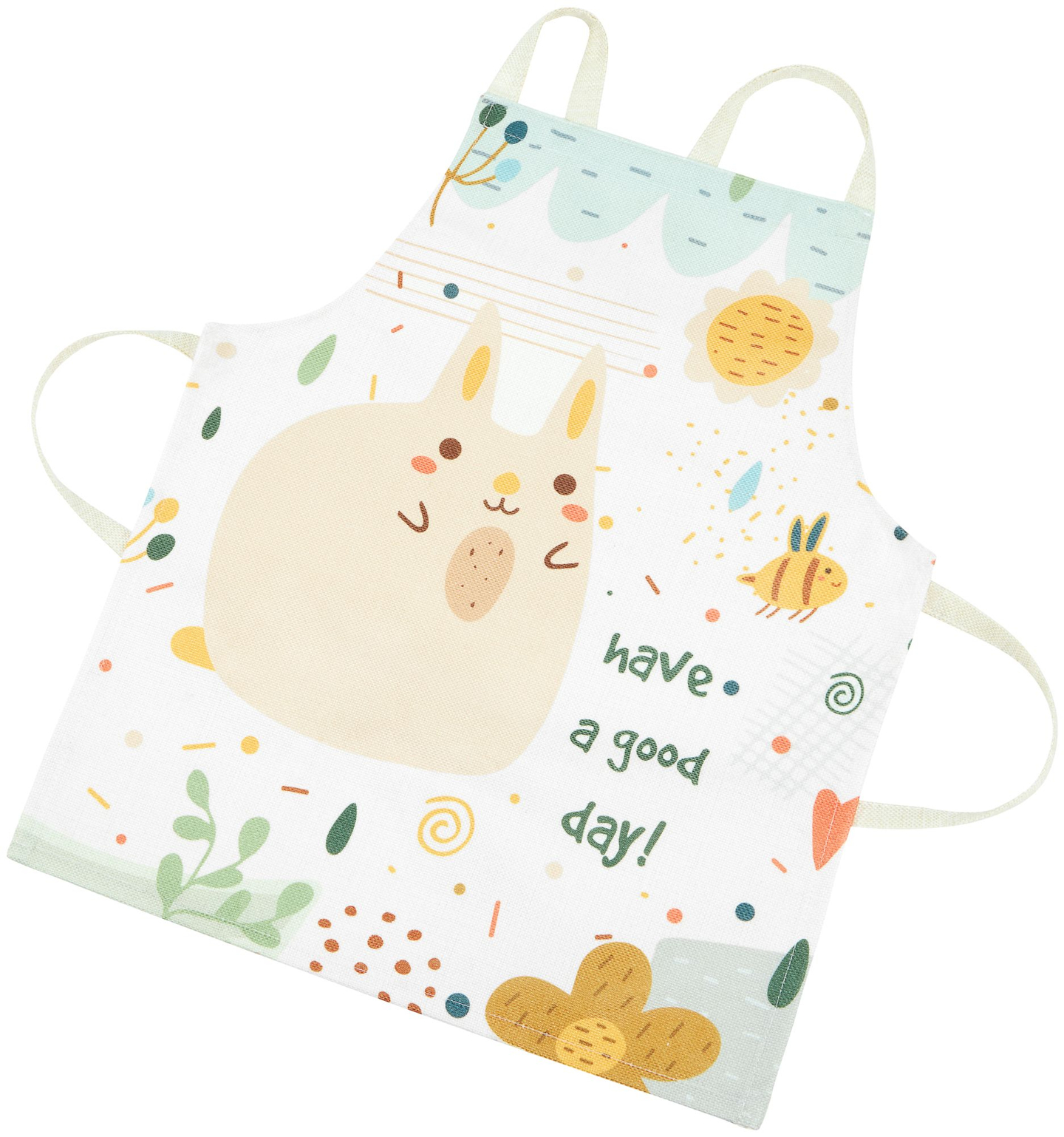 Suuret puiset valkoiset keittiötarvikkeet ja esiliina