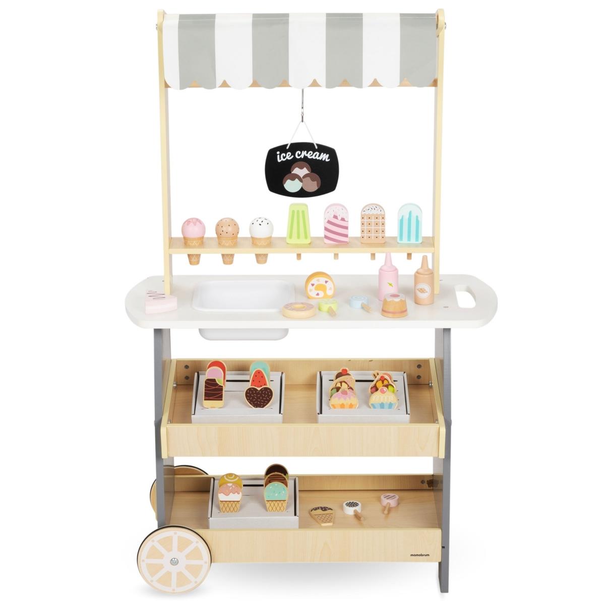 Puinen jäätelöbaari pyörillä - jäätelövaunu - jäätelövaunu