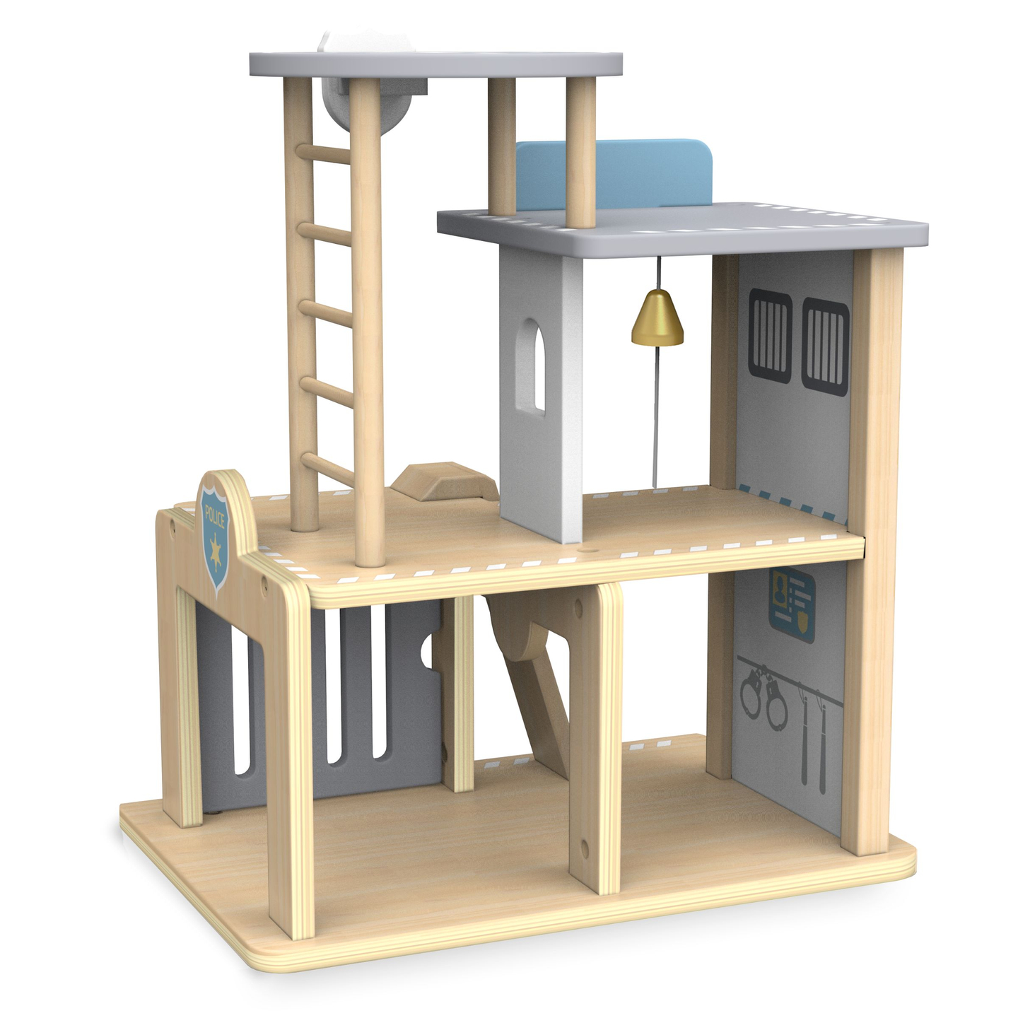 Puinen poliisiasema tarvikkeineen