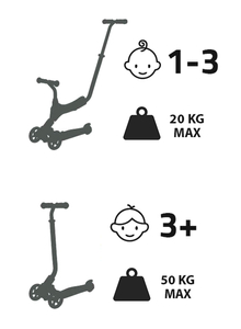 HyperMotion 3in1 tasapaino kolmipyörä - vaaleanpunainen