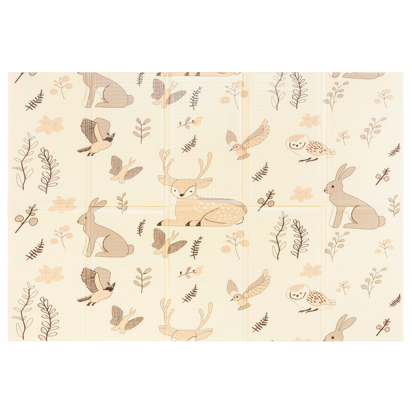 Kaksipuolinen taitettava vaahtomuovimatto 180 x 120 x 1 cm - Magic Forest/Autumn Streets - boho