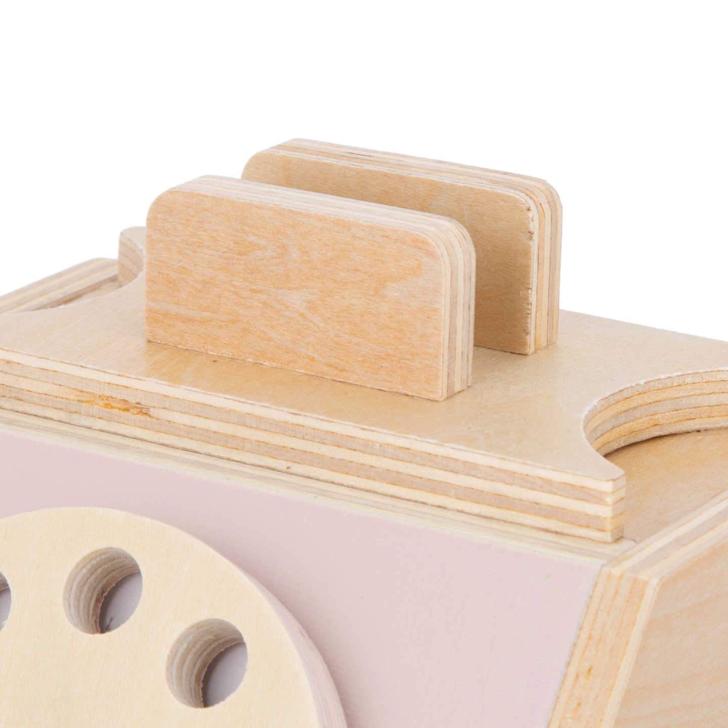 Retro puinen puhelin - pastelli vaaleanpunainen